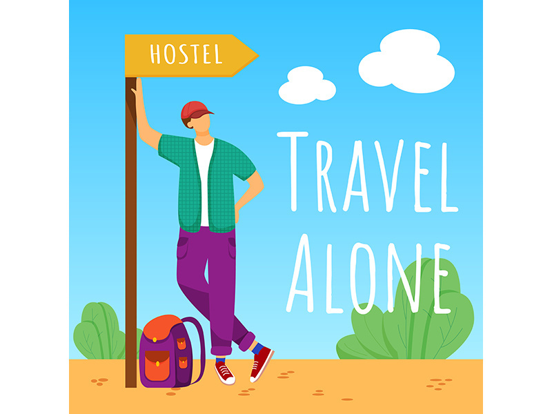 Travel alone social media post mockup