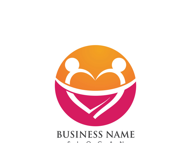 Family Love care  logo Vector icon illustration design