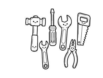 Hand tools set flat design vector illustration scalable