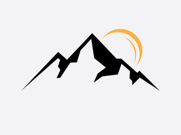 Mountain logo symbol, mountain vector sign preview picture