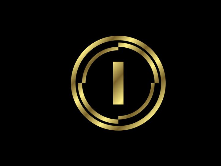 Golden English alphabet with golden circle frames. English alphabet, vector illustration