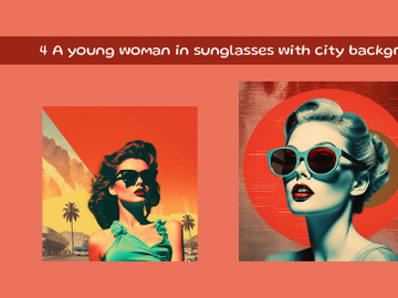 A young woman in sunglasses with city background preview picture