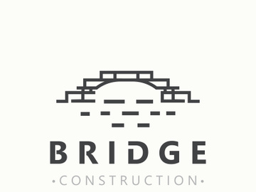 Minimalist Bridge logo suitable for building and construction workers vector design preview picture