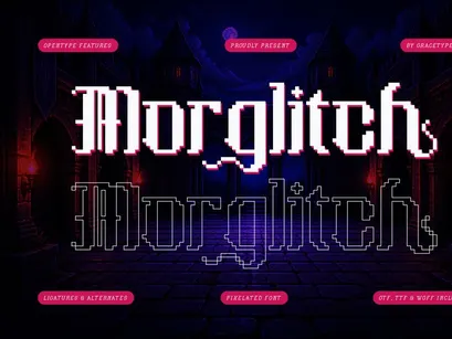 Morglitch | Pixelated Font