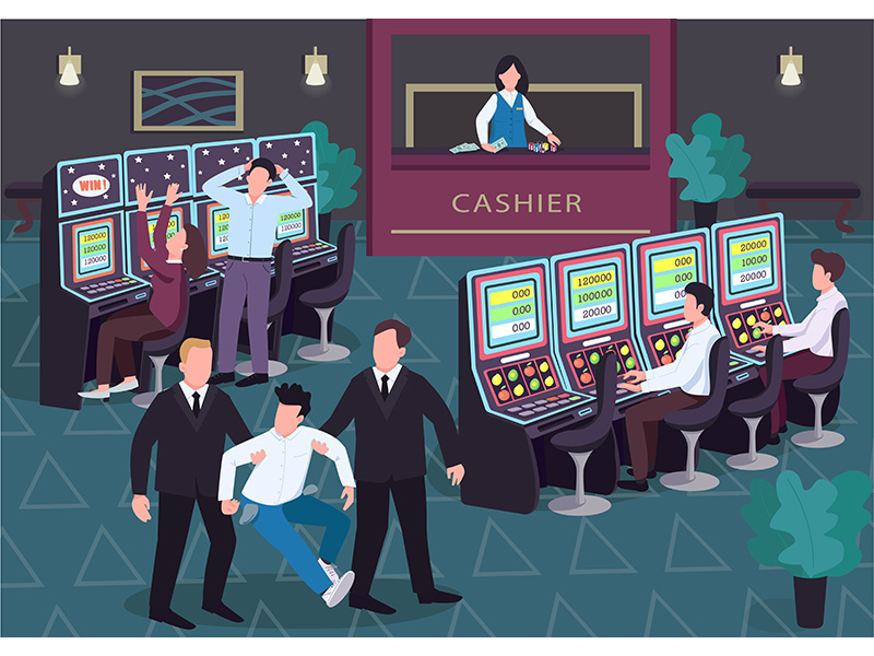 Casino flat color vector illustration