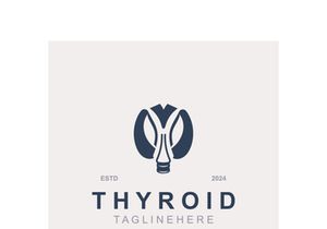 Thyroid Gland human Endocrine System structure logo thyroid care simple template design