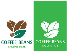 Coffee bean logo for cafe, business, label.