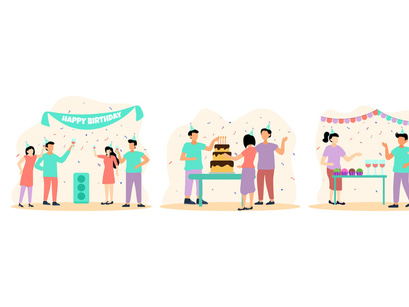 Birthday Flat Illustration