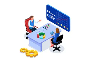 Set of Isometric Business People V1