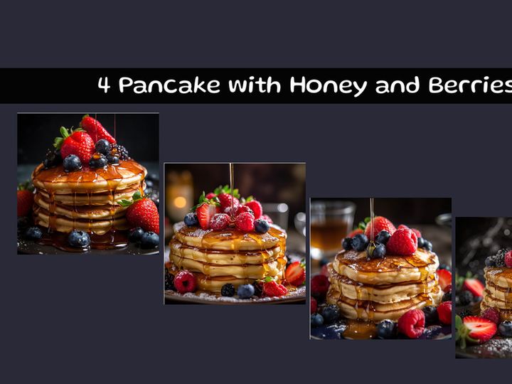 Pancake with Honey and Berries