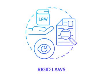 Rigid laws blue gradient concept icon preview picture