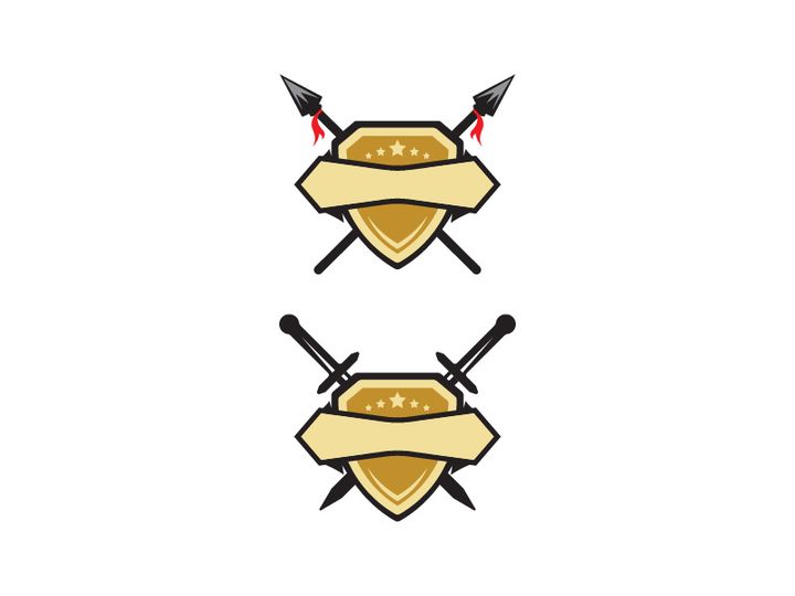 Shield Spartan helmet icon illustration design