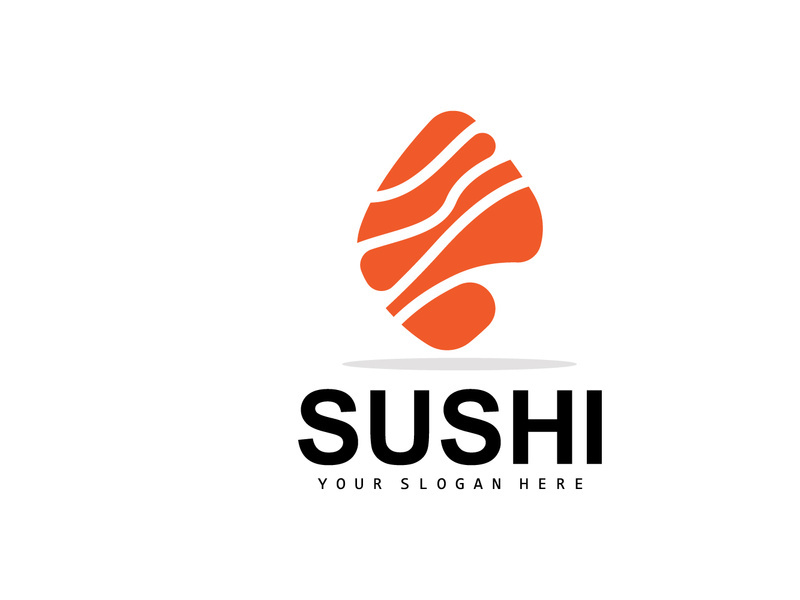 Sushi Logo, Japanese Food Sushi Seafood Vector