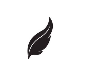 Feather quill design icon and logo illustration classic stationery