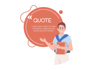 Lesson with native-speaker teacher quote textbox with flat character. preview picture