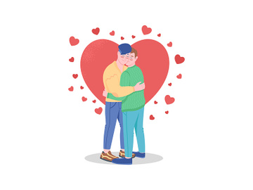 Happy gay couple in love flat color vector detailed characters preview picture