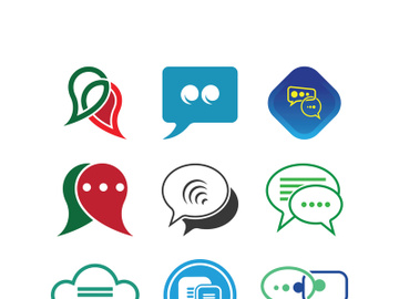 message bubble logo and symbol speech icon illustration preview picture