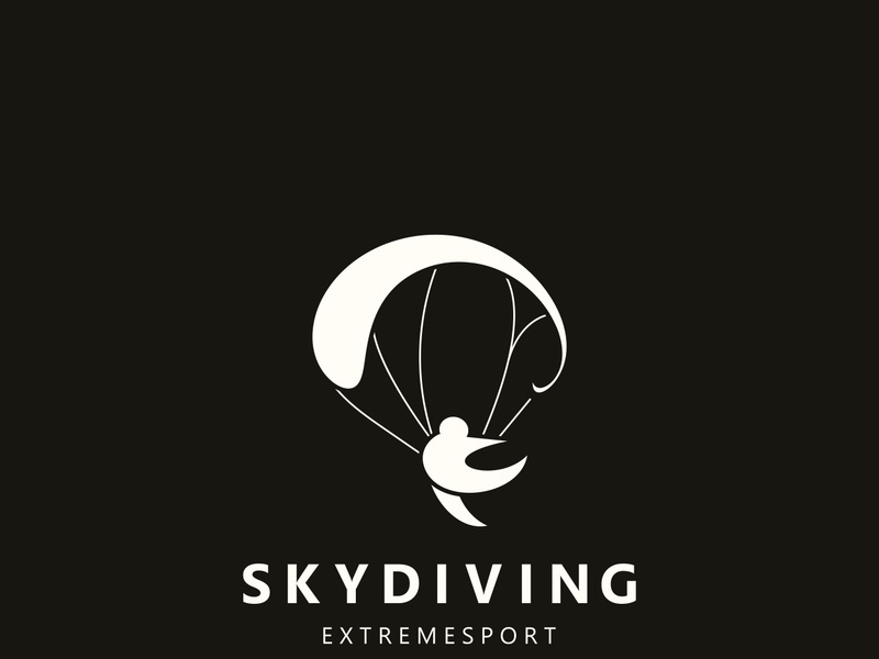 Skydiving logo sport high adventure Inspiration Silhouette Paragliding Template