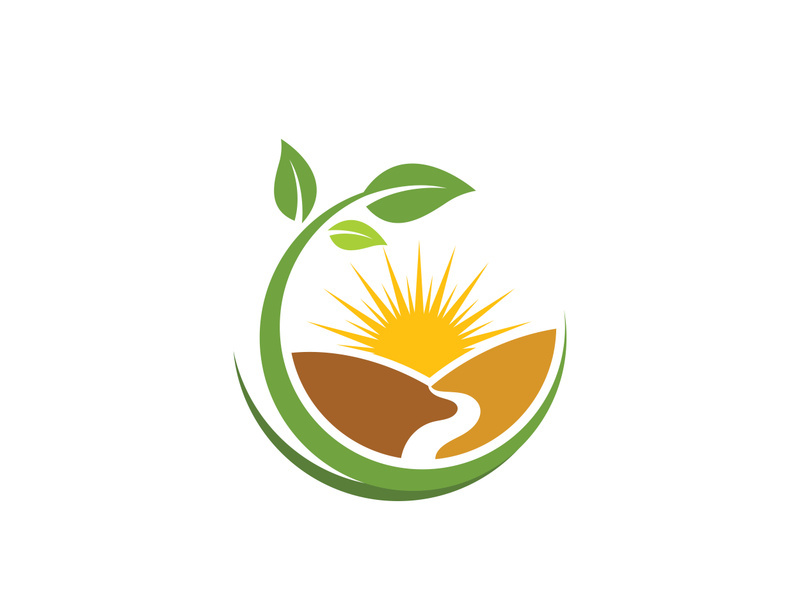 Sun farm logo Vector icon design illustration