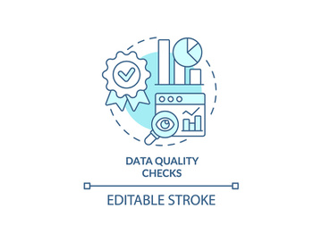 Data quality checks turquoise concept icon preview picture