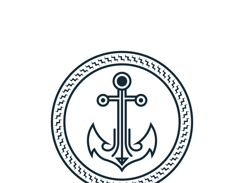 Anchor logo icon boat ship marine navy design vector