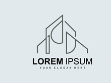 House Logo, Building Furniture Design, Construction Vector, Property Brand Icon, Real Estate, Housing