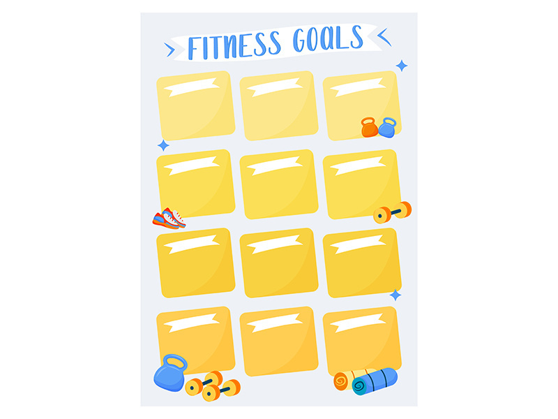 Fitness goals creative planner page design
