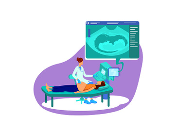 Ultrasound for pregnant woman flat concept vector illustration preview picture