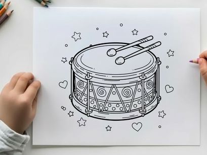 Snare drum with drumsticks music vector illustration flat design