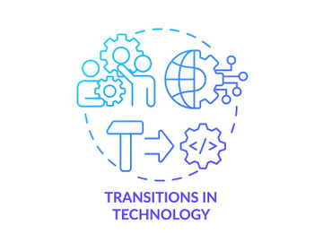 Transitions in technology blue gradient concept icon preview picture