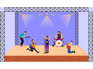 Heavy metal band flat vector illustration preview picture