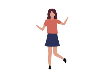 Girl dancing at club semi flat color vector character preview picture