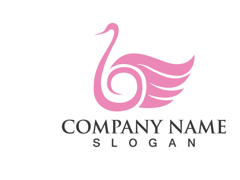 Swan Bird Love Symbol Logo Vector