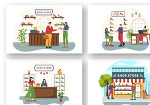 12 Shoe Store Illustration