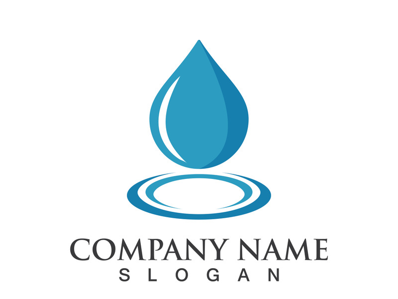 Blue water drop vector logo icon illustration images