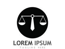 Law firm logo with scales.