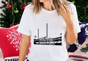 American football stadium goal post and empty bleachers illustration