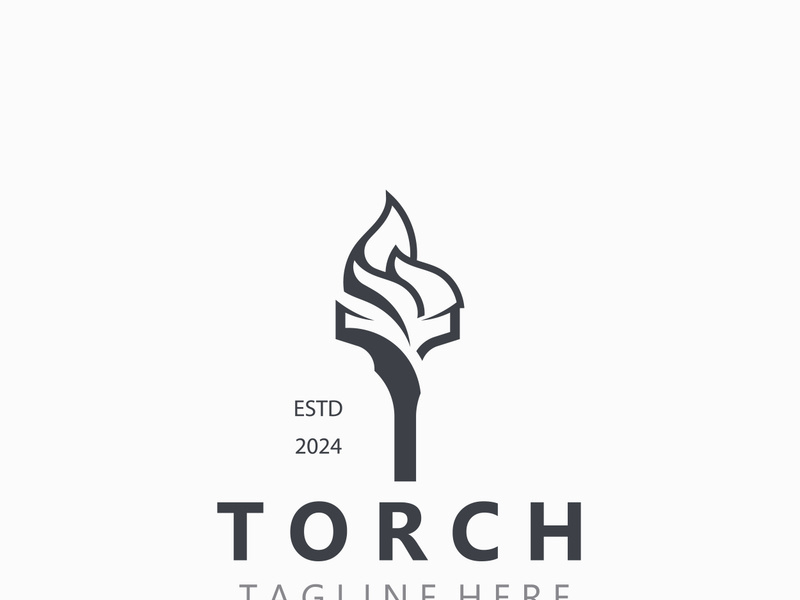 Torch logo Graphic, Olympics flame Modern Design Element simple minimalist