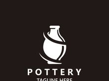 Pottery logo design handmade, creative traditional mug craft concept inspiration nature workshop