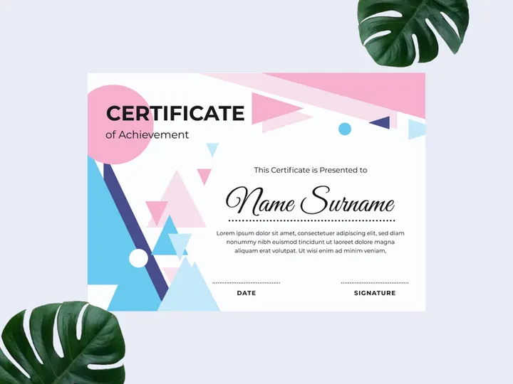 Modern certificate design template