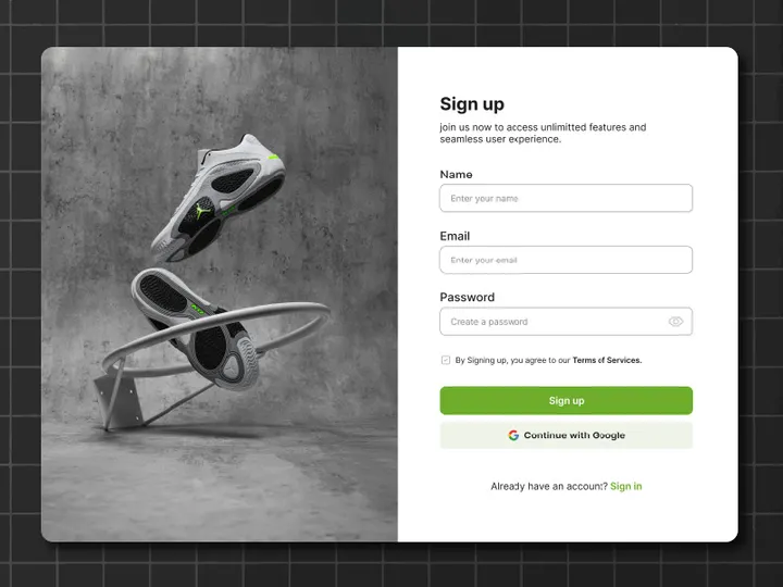 Sign up Page