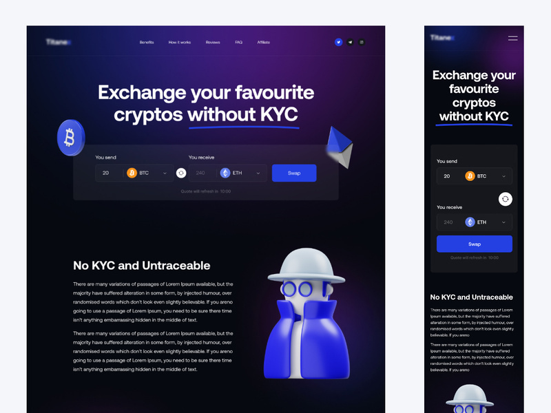 Crypto Exchange Landing Page