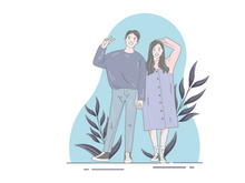 Portrait Couple, Hand drawn illustrations