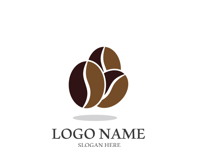 Coffee bean icon vector illustration template