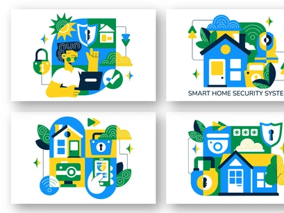 10 Smart Home Security Illustration