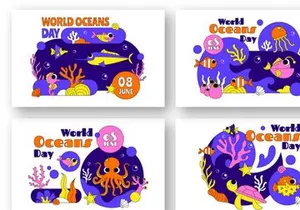 10 World Ocean Day Illustration