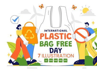 7 International Plastic Bag Free Day Illustration