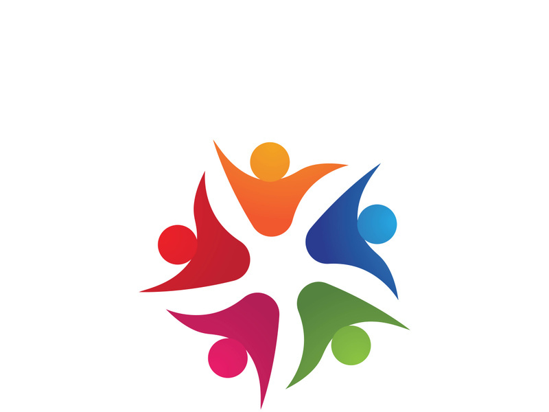 Community people logo network and social icon design template