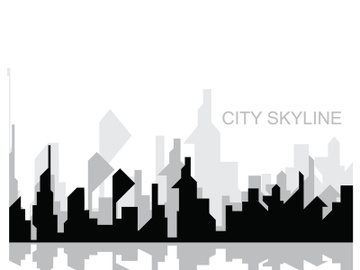 City silhouette skyline illustration design. City landscape Panorama building vector preview picture