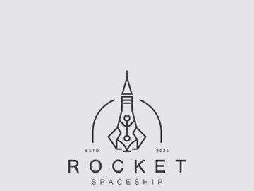 Rocket Logo Design template technology Design Concept, Creative Symbol preview picture